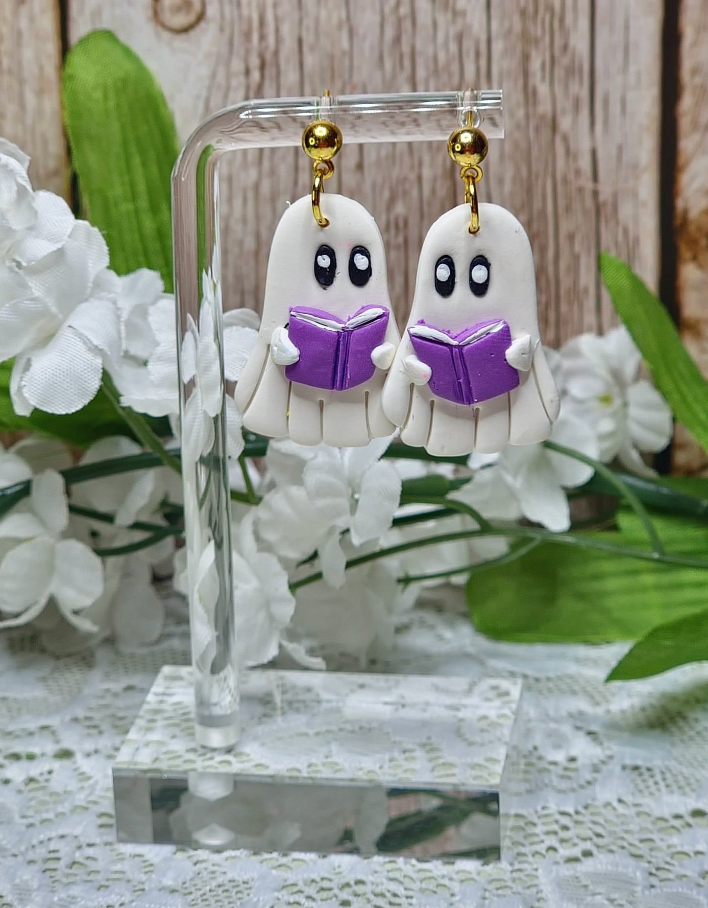 Reading Ghost Earrings - Purple