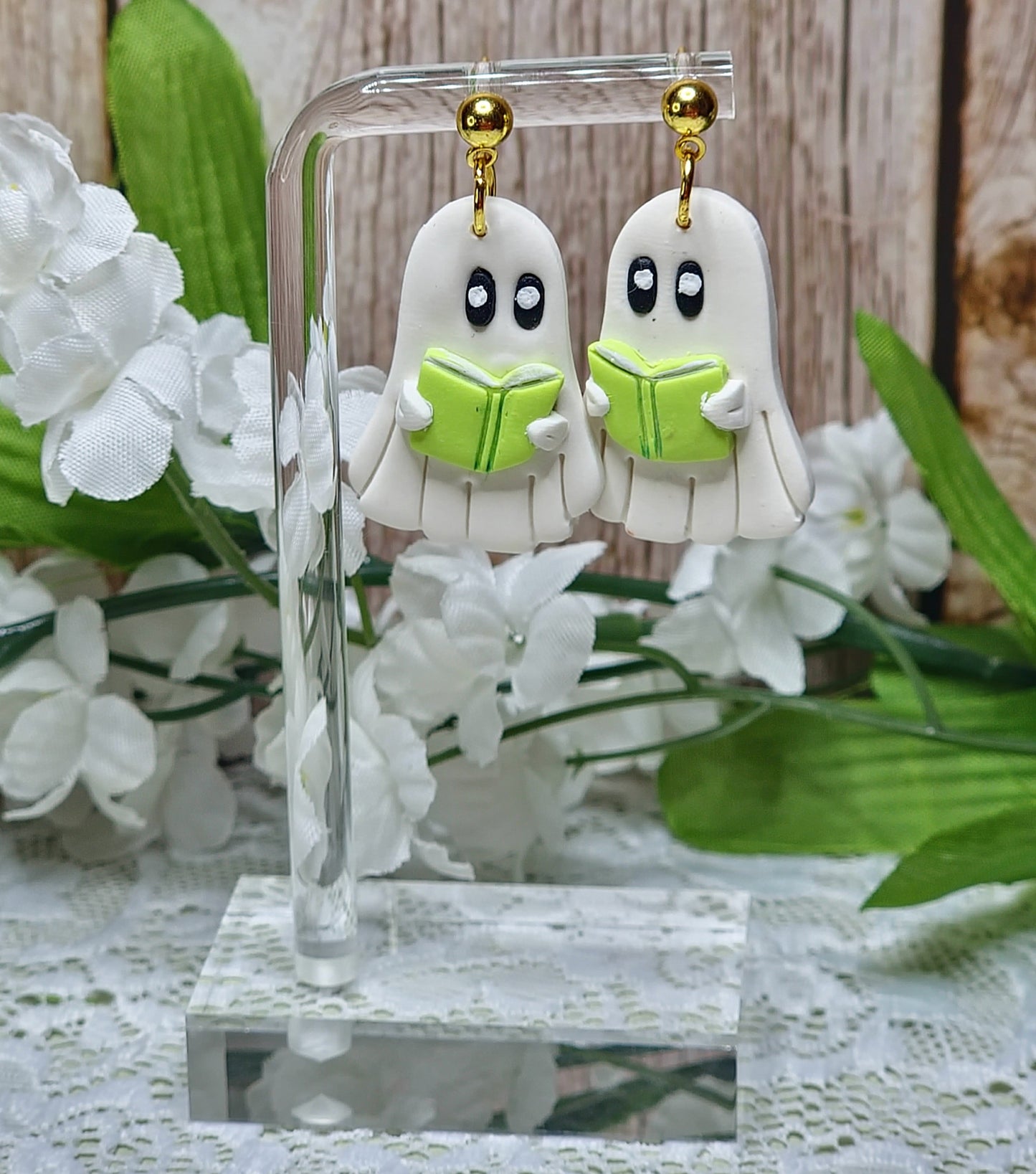 Reading Ghost Earrings - Green