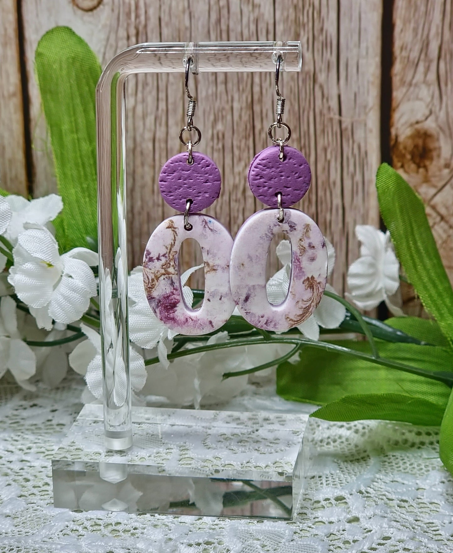 Mauve Dangle Earrings - C
