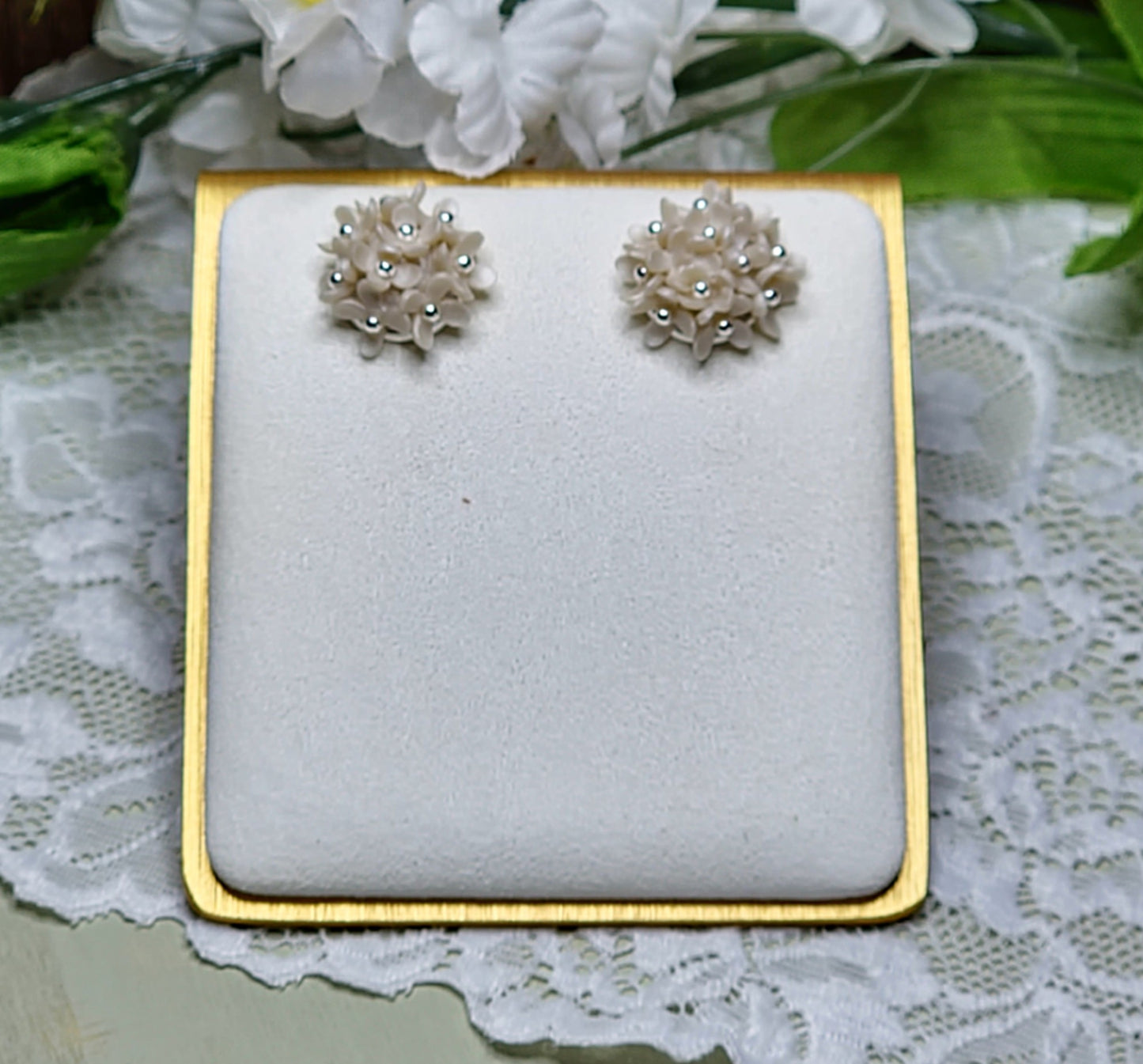 White Hydrangea Studs