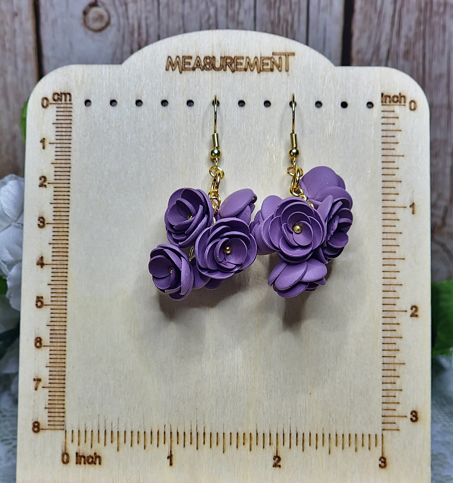 Purple flowers Dangle earrings