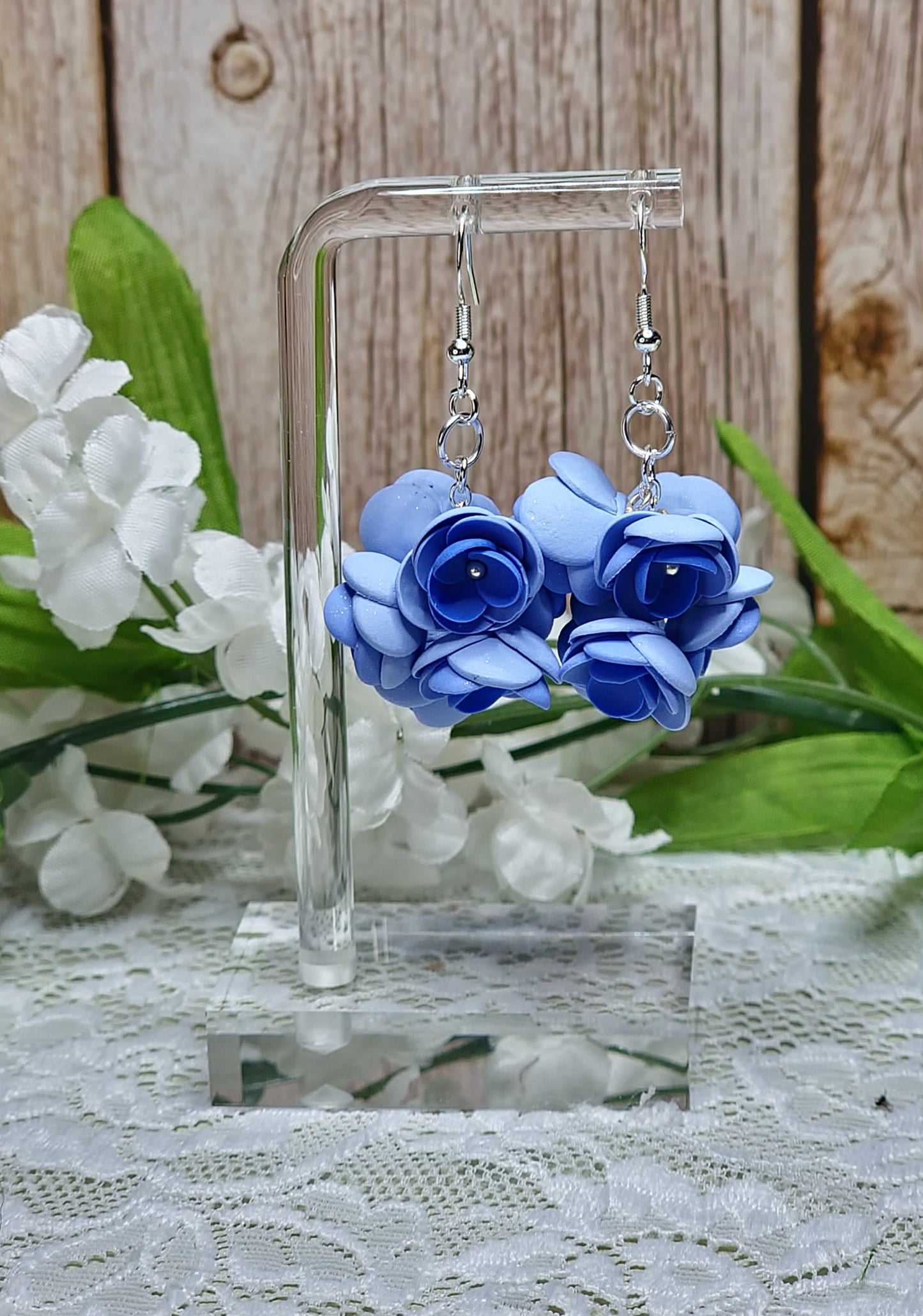 Periwinkle flowers Dangle earrings