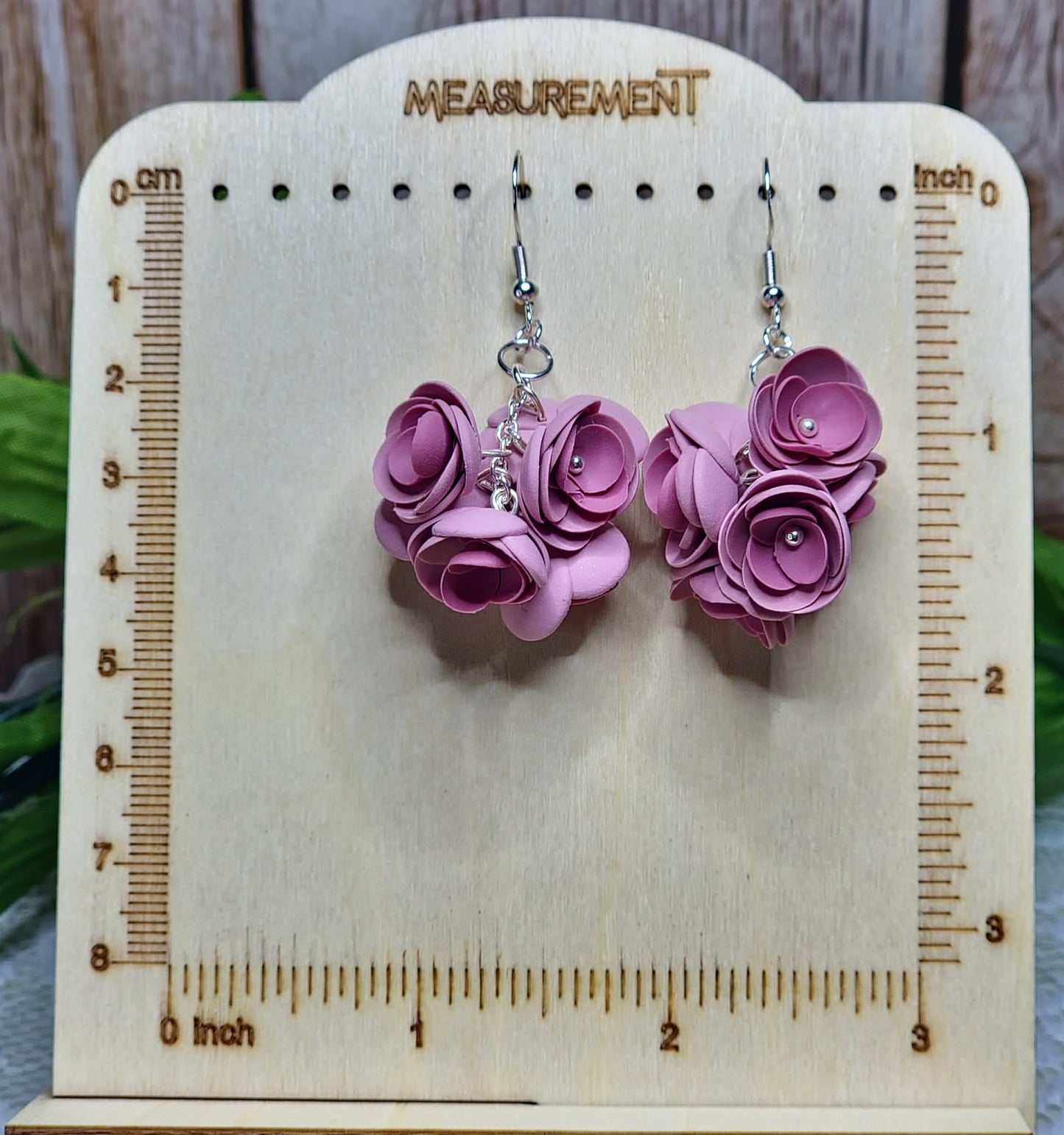 Pink flowers Dangle earrings
