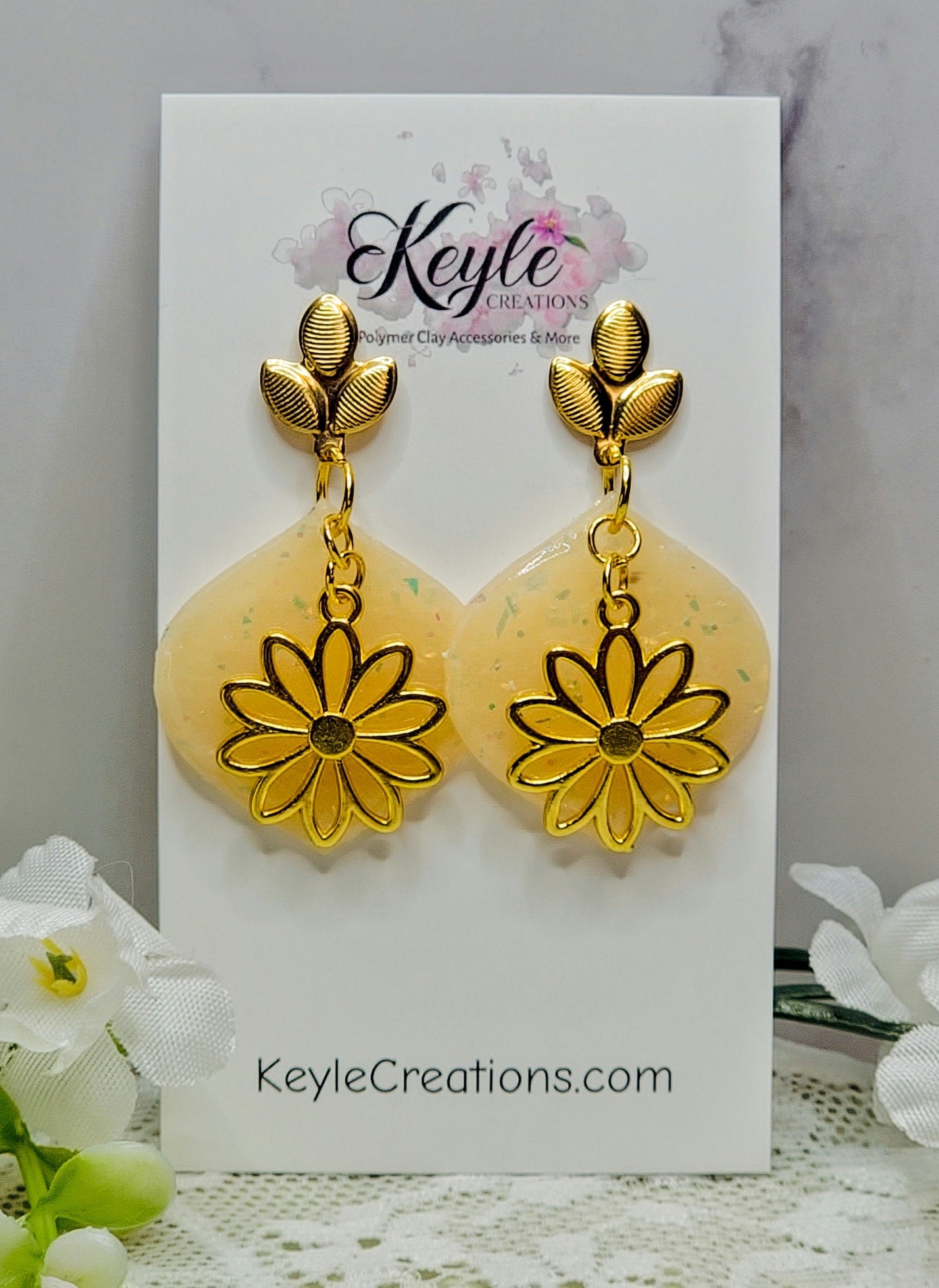 Faux Opal Dangle Earrings-E