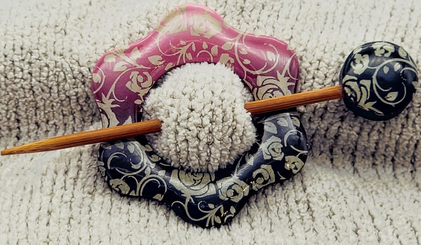 Black and Pink Ombre Shawl Pin-A