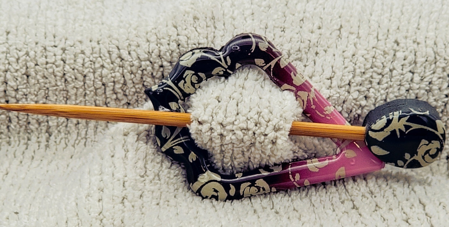 Black and Pink Ombre Shawl Pin-B