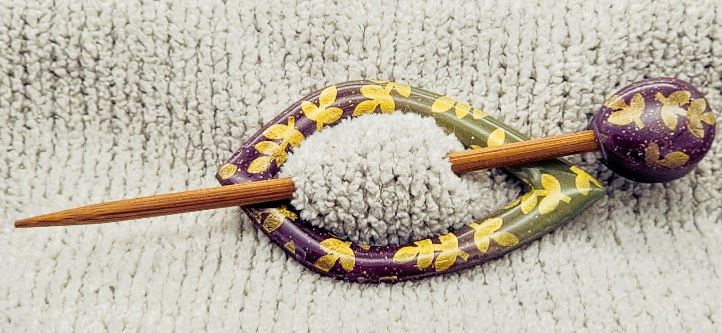 Gold Leaf Shawl Pin- B