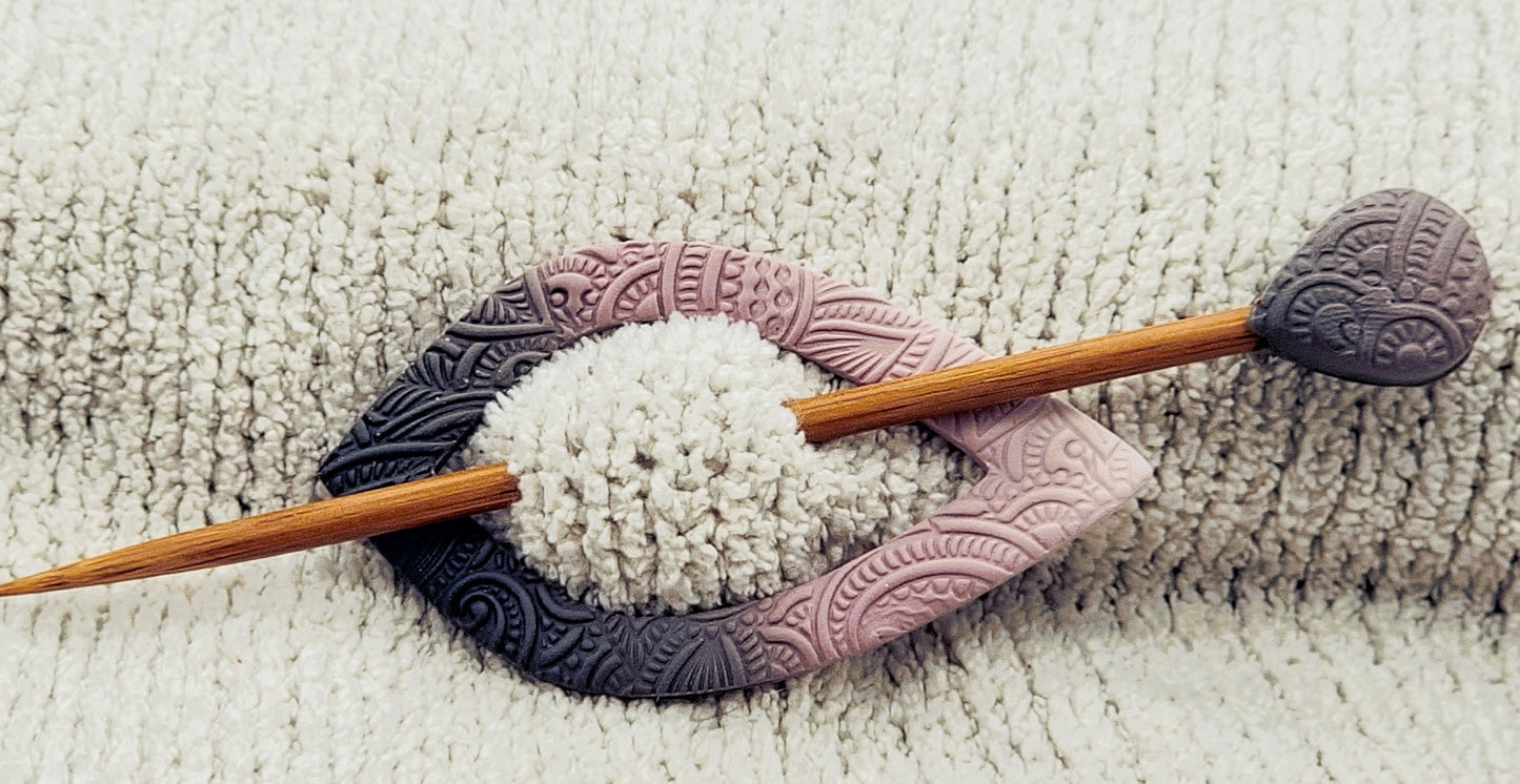 Mauve and Brown Ombre Shawl pin