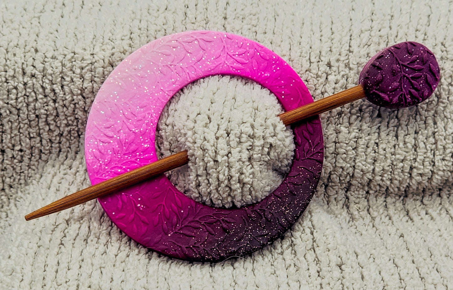 Light to Dark Pink Ombre Shawl Pin-C