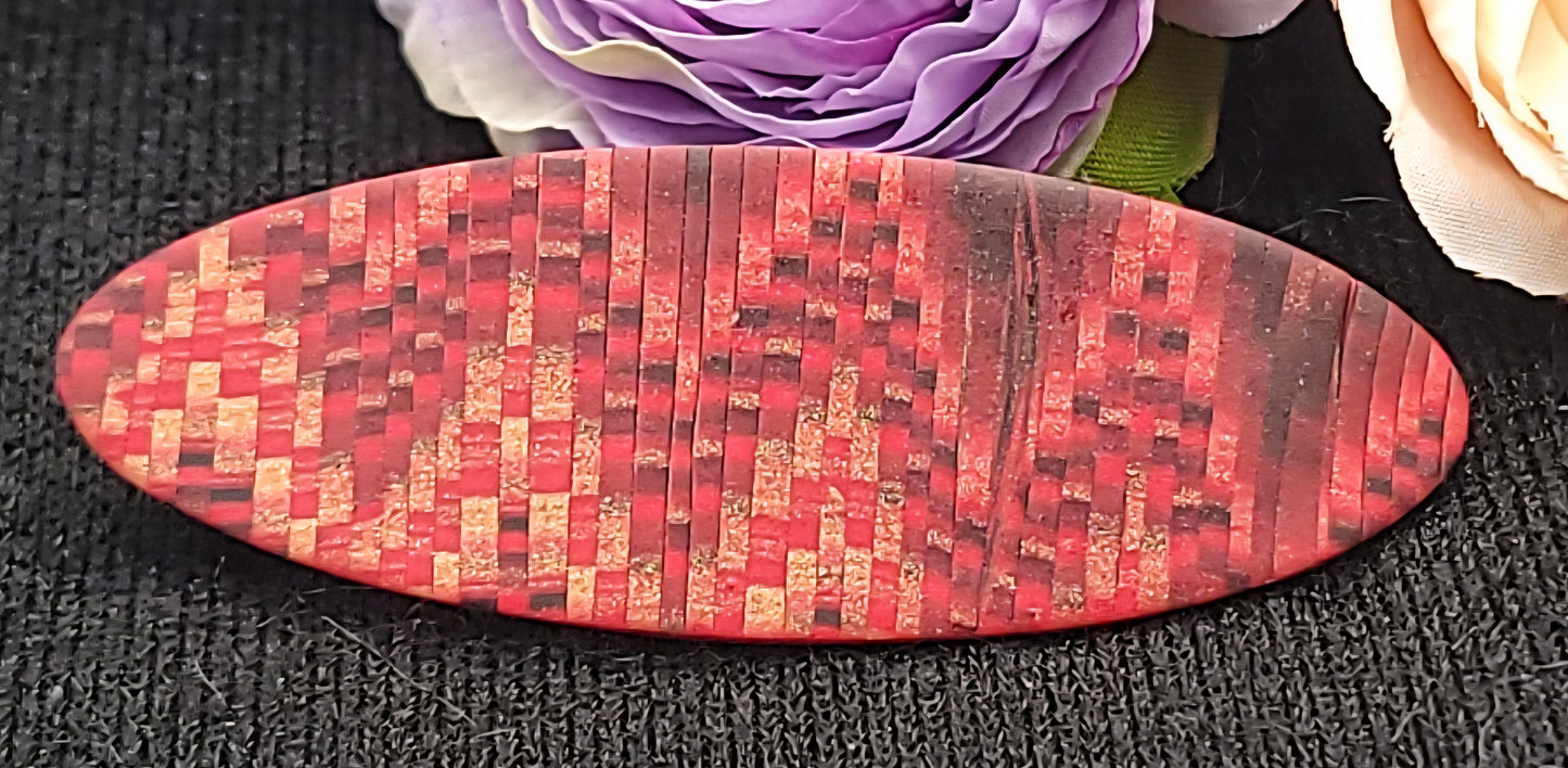 Red Bargello Barrette -B
