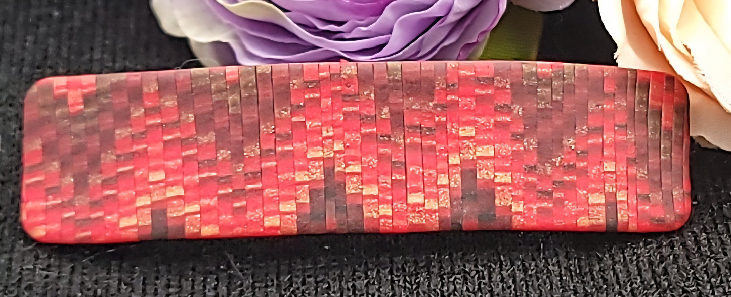 Red Bargello Barrette -A