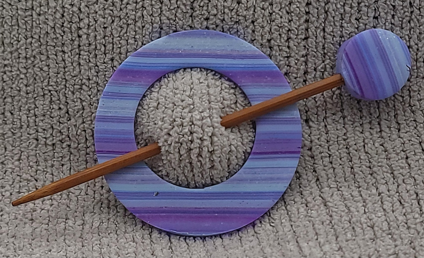 Purple Stripe Shawl Pin-Circle