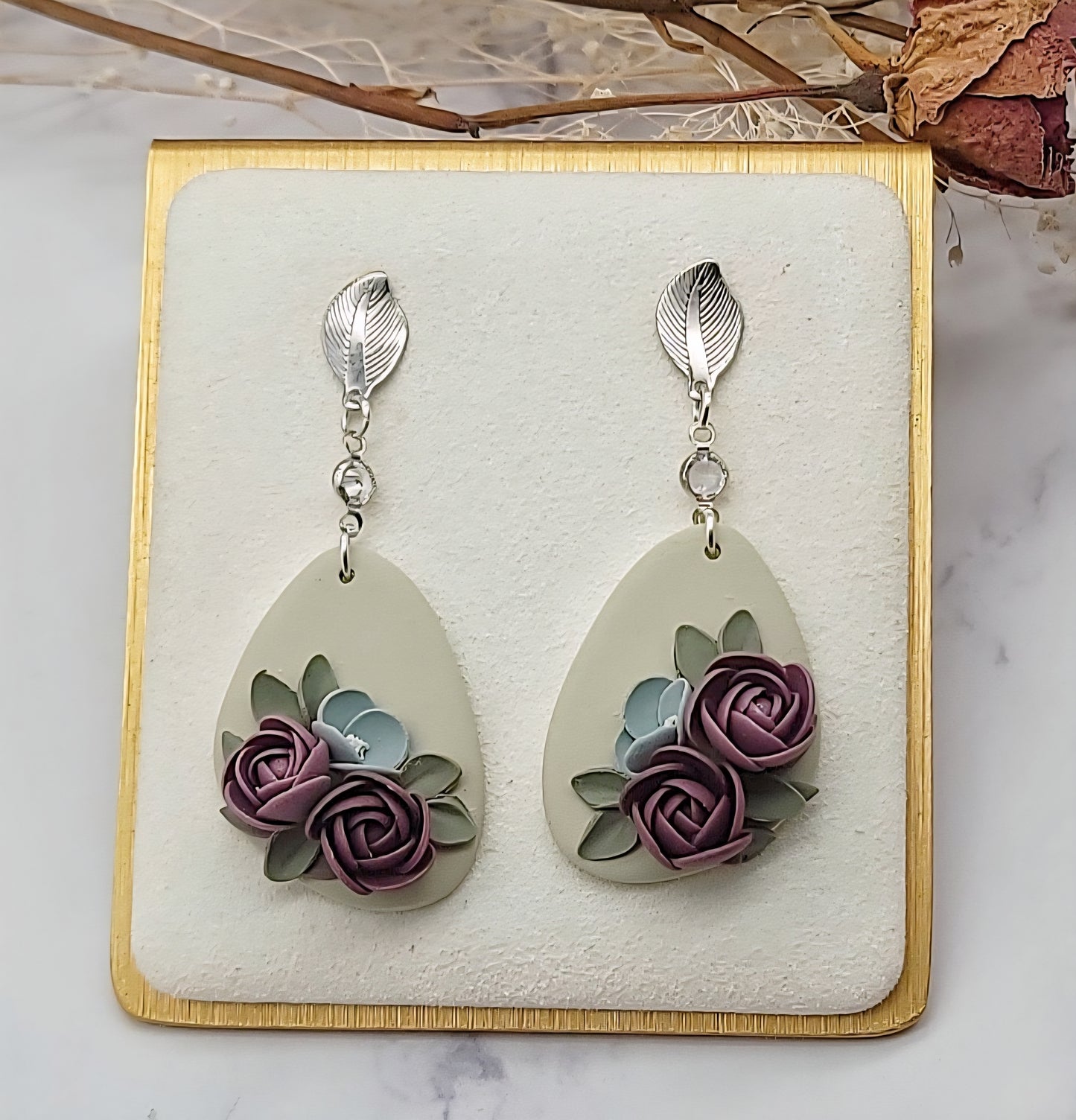 Rose Dangle earrings -B