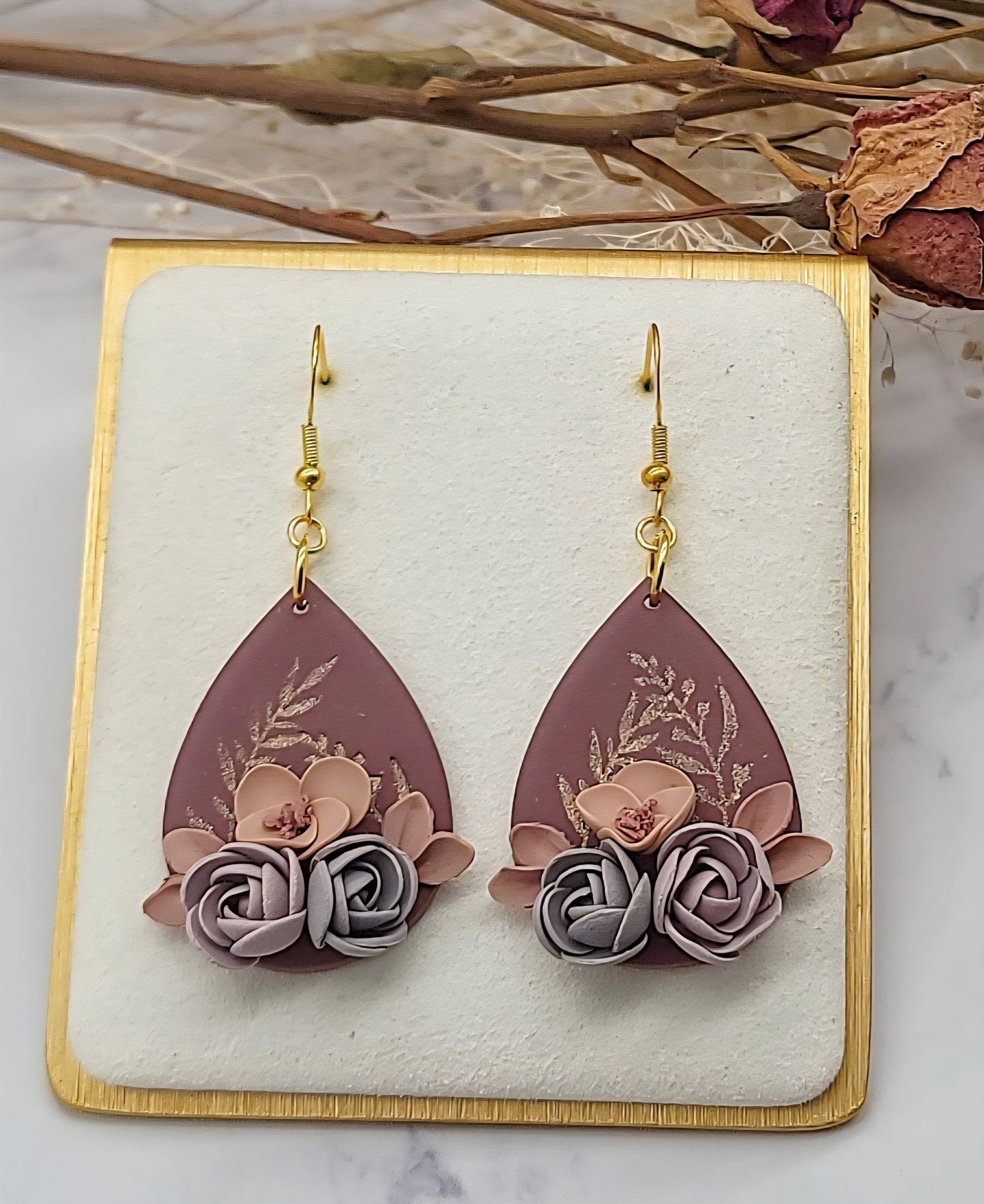 Rose Dangle earrings -E