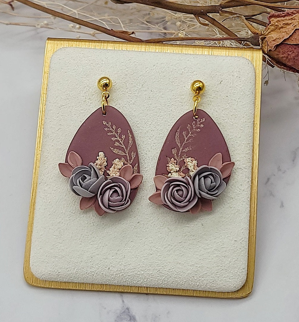 Rose Dangle earrings -F