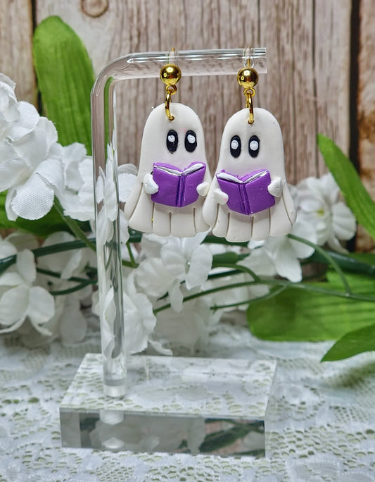 Reading Ghost Earrings - Purple