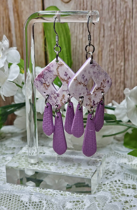 Mauve Dangle Earrings - A