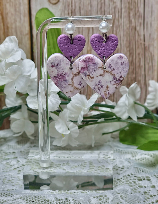 Mauve Dangle Earrings - B