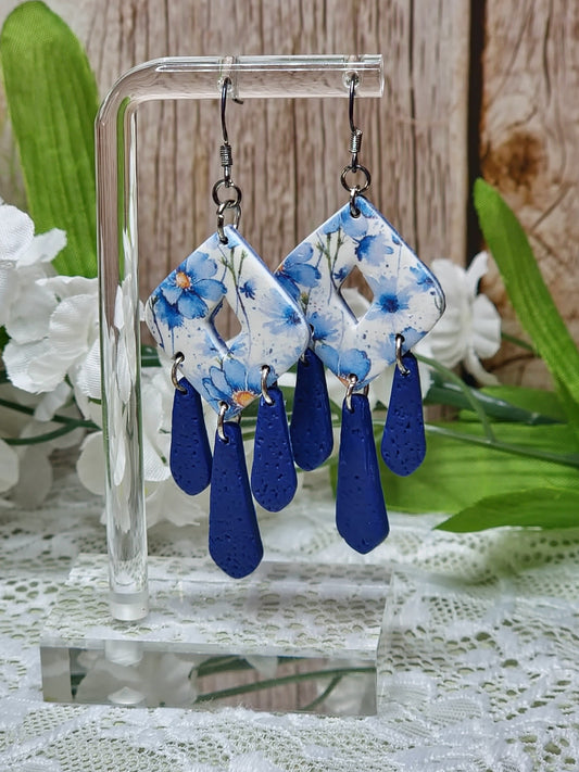 Blue Floral Dangle