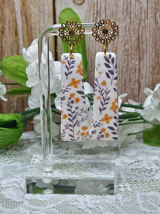 Yellow Floral Dangle -A