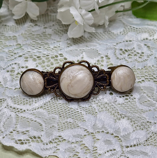 Faux Vintage White Barrette