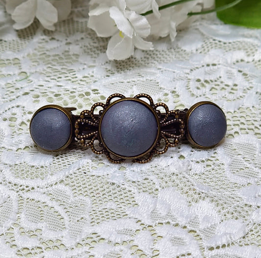 Faux Vintage Gray Barrette
