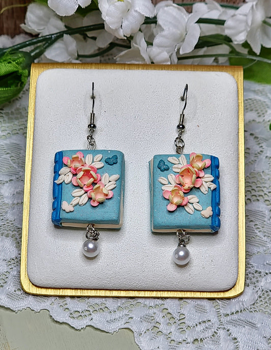 Book Dangle Earrings - D