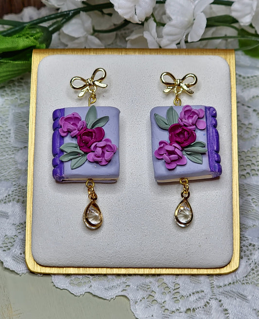 Book Dangle Earrings - B