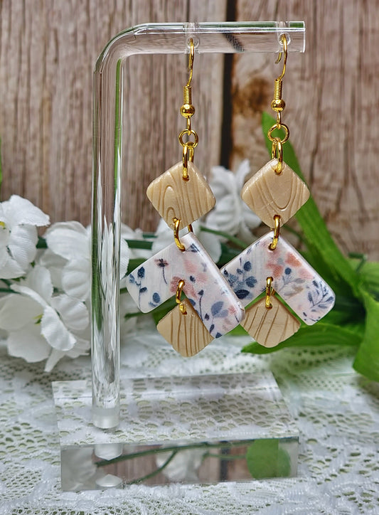 Gold Floral Dangle -B