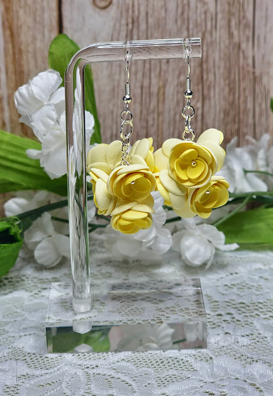 Yellow flowers Dangle earrings