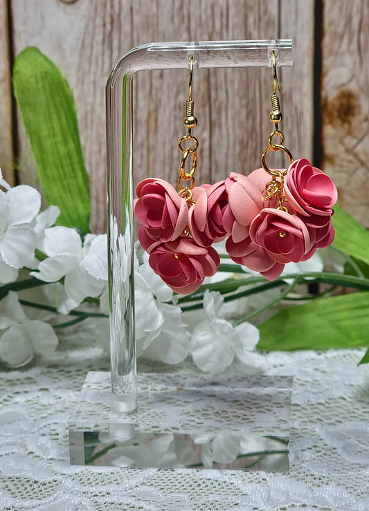 Coral flowers Dangle earrings
