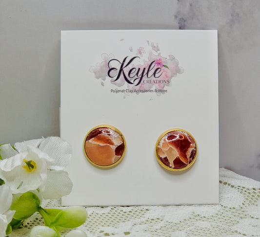 Faux Stone Marbled Stud Earrings