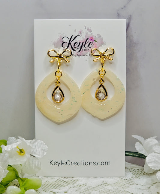 Faux Opal Dangle Earrings-A