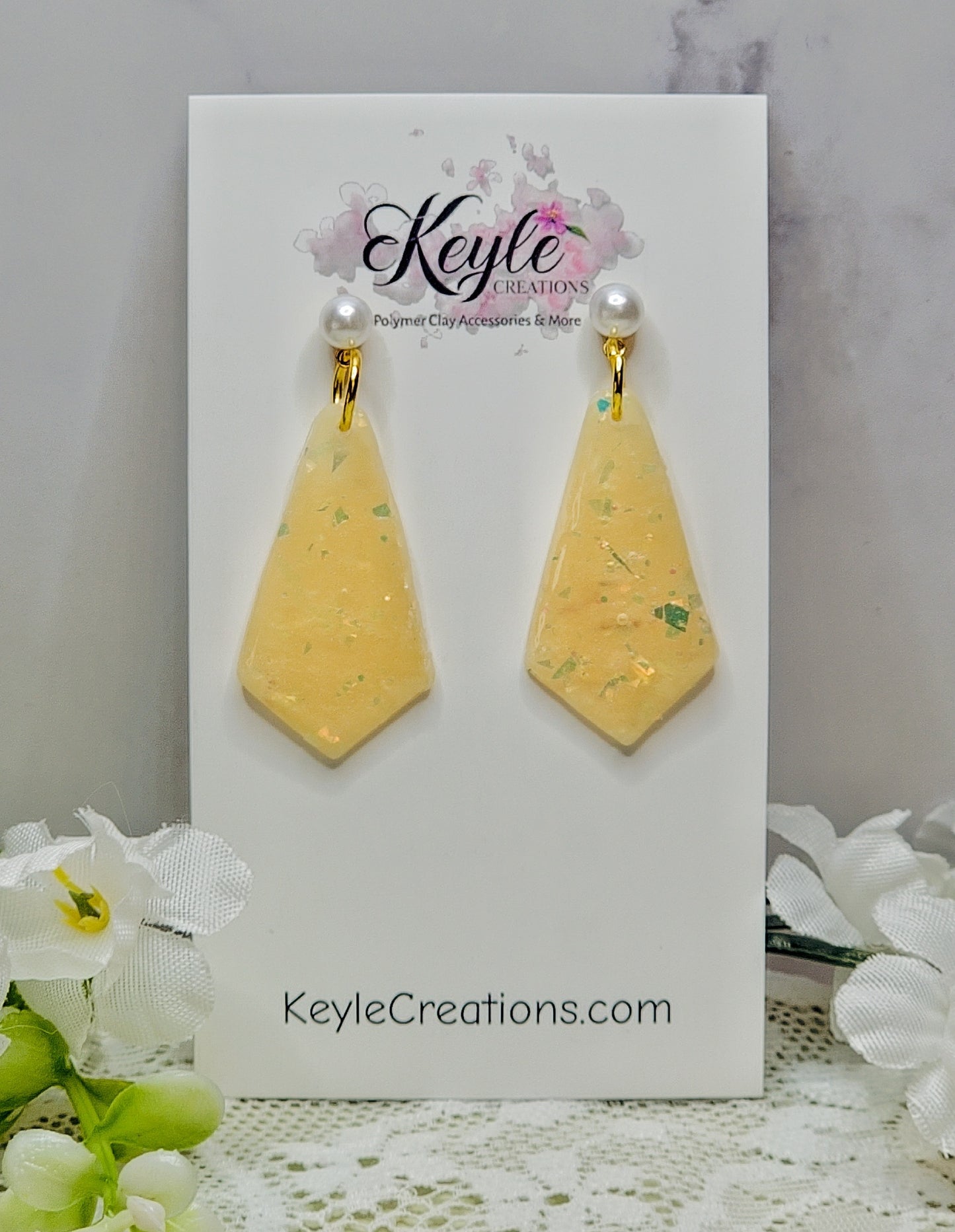 Faux Opal Dangle Earrings-D