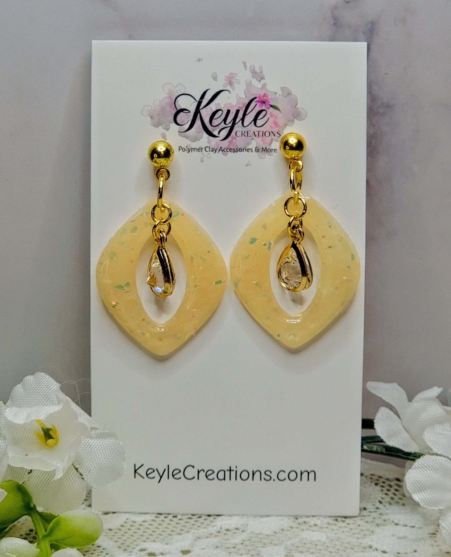 Faux Opal Dangle Earrings-B