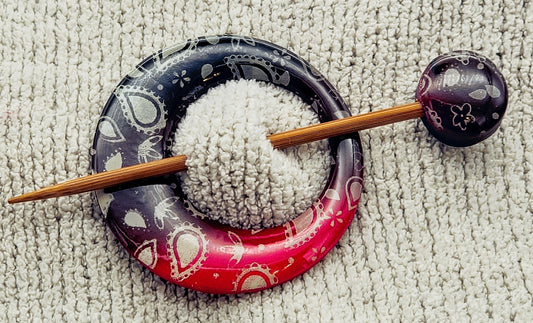 Red and Black Ombre Shawl Pin-A