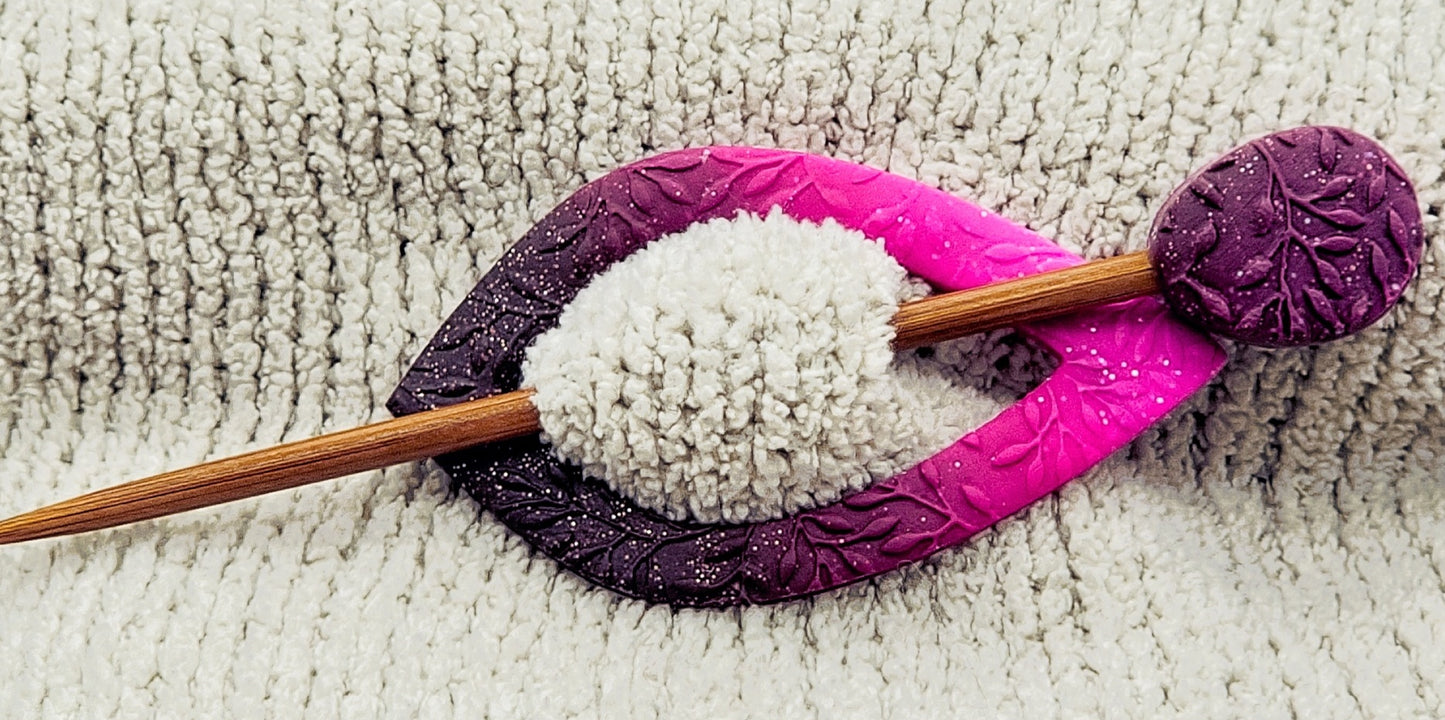 Light to Dark Pink Ombre Shawl Pin-B