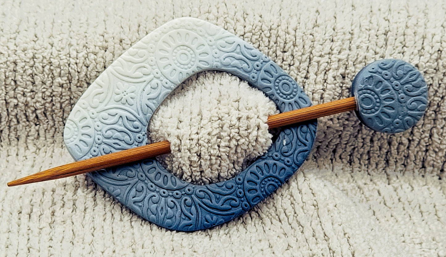 Blue Ombre Shawl Pin-B