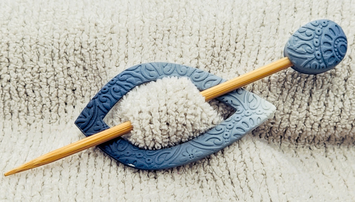 Blue Ombre Shawl Pin-A