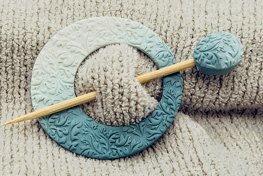 Teal Ombre Shawl Pin