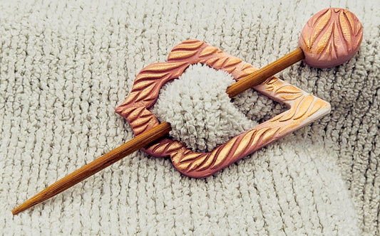 White to Terra Cotta Ombre Shawl Pin-A