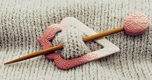 White to Terra Cotta Ombre Shawl Pin