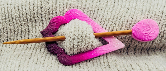 Light to Dark Pink Ombre Shawl Pin-A