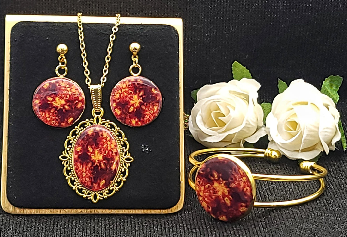 Red Gold Jewelry Set-Gold