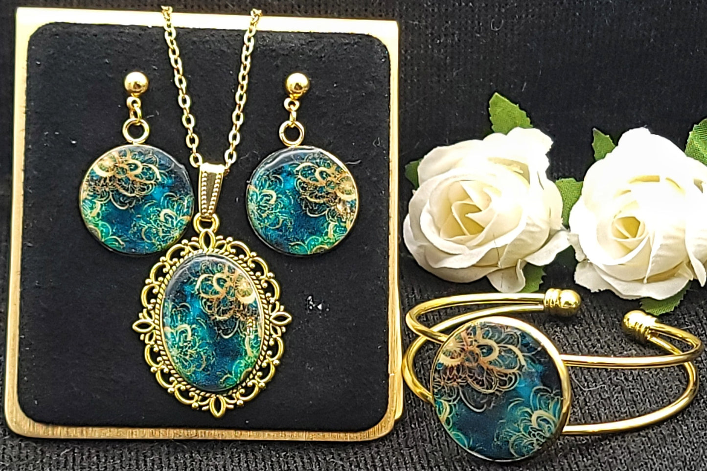 Green Gold Jewelry Set-Gold