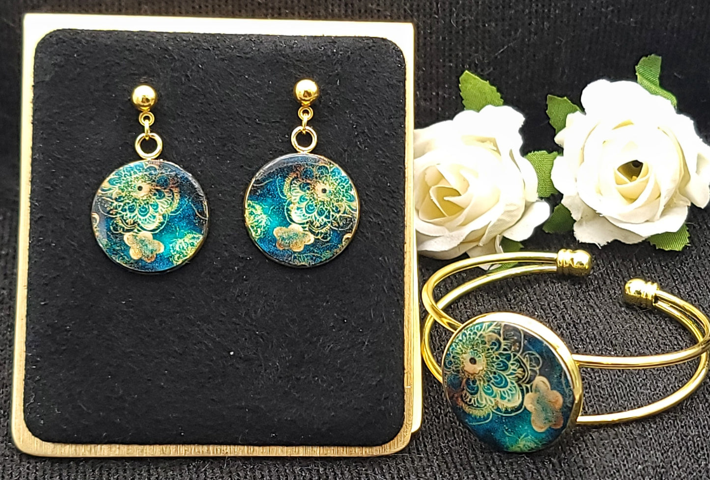 Green Gold Jewelry Set-Gold-C
