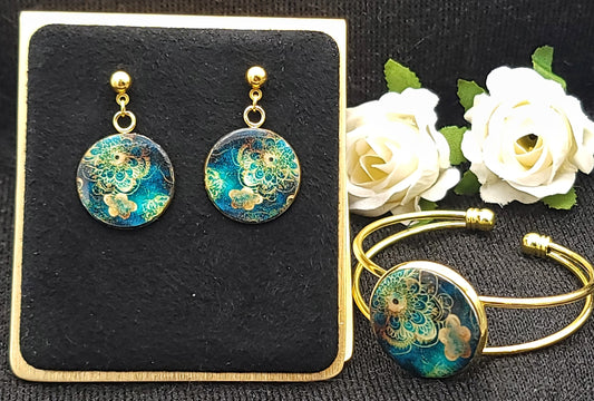 Green Gold Jewelry Set-Gold-C