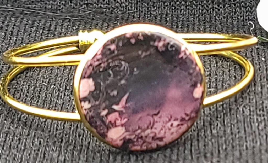 Pink Black Bracelet-Gold
