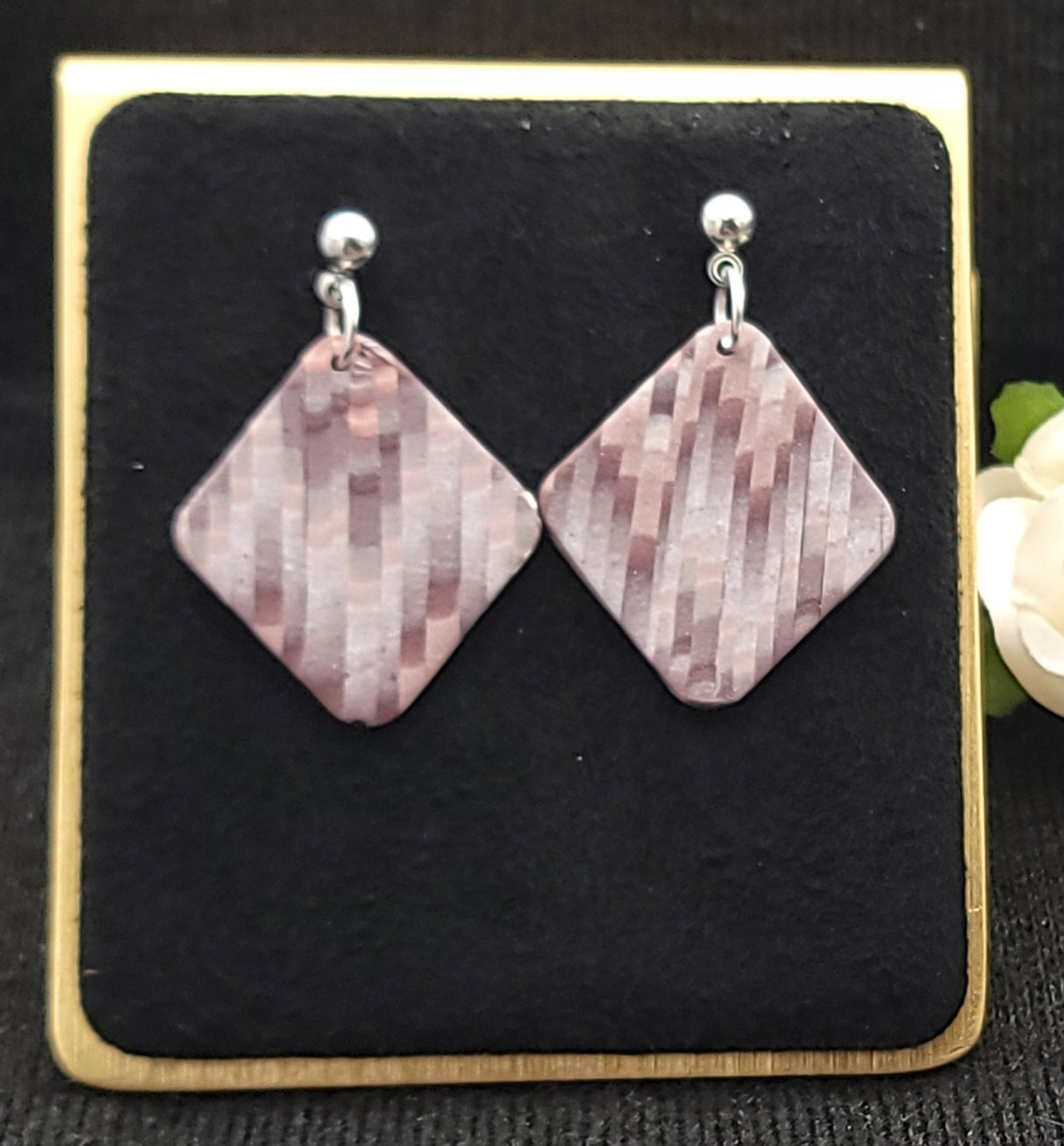 Diamond Bargello Dangle Earrings