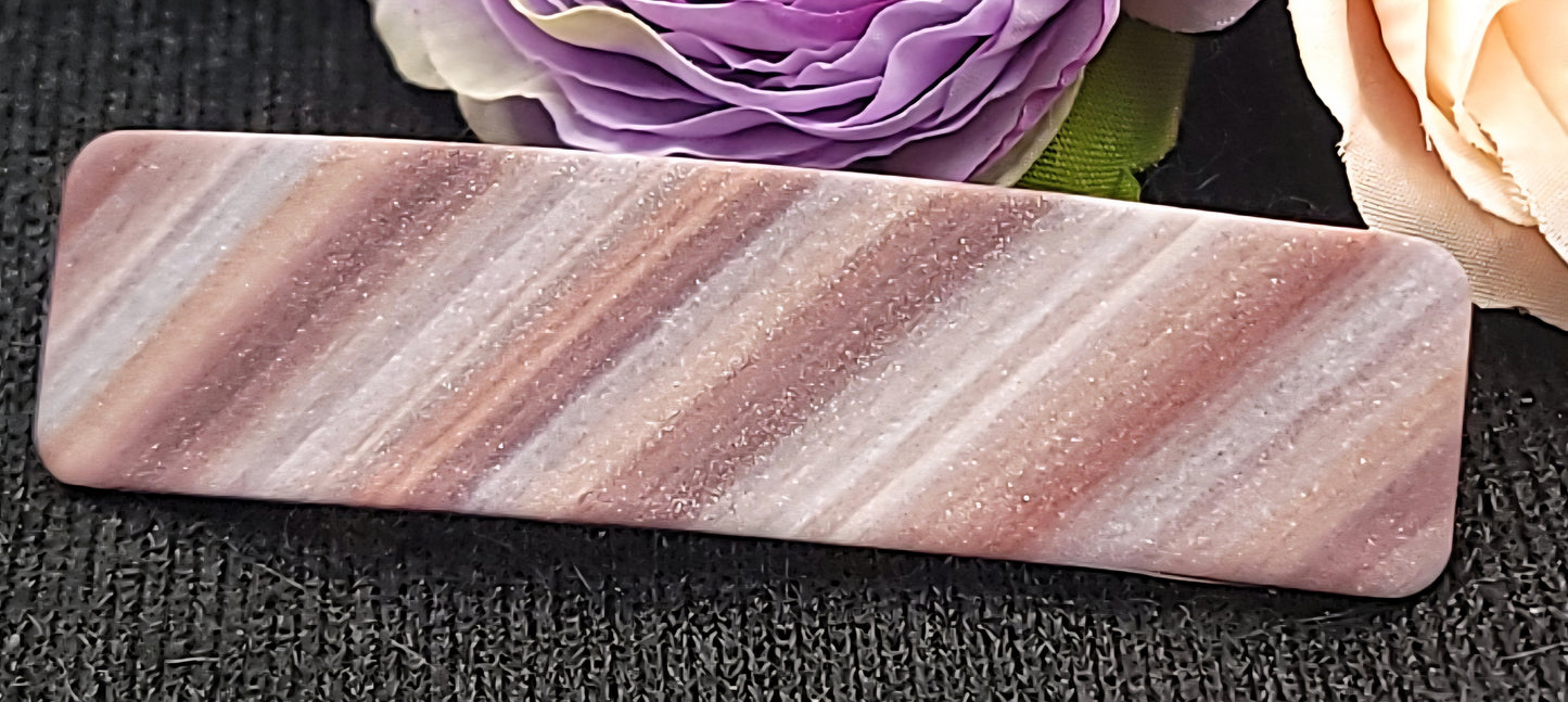 Brown Champaigne Stripe Barrette-B